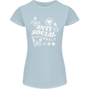 Antisocial Butterfly Funny Womens Petite Cut T-Shirt Light Blue