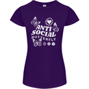 Antisocial Butterfly Funny Womens Petite Cut T-Shirt Purple