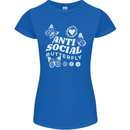 Antisocial Butterfly Funny Womens Petite Cut T-Shirt Royal Blue