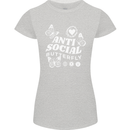 Antisocial Butterfly Funny Womens Petite Cut T-Shirt Sports Grey