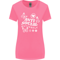 Antisocial Butterfly Funny Womens Wider Cut T-Shirt Azalea