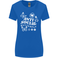Antisocial Butterfly Funny Womens Wider Cut T-Shirt Royal Blue