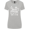 Antisocial Butterfly Funny Womens Wider Cut T-Shirt Sports Grey