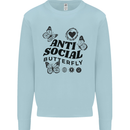 Antisocial Butterfly Kids Sweatshirt Jumper Light Blue