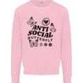 Antisocial Butterfly Kids Sweatshirt Jumper Light Pink