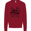 Antisocial Butterfly Kids Sweatshirt Jumper Red