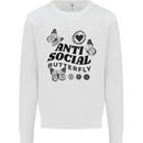 Antisocial Butterfly Kids Sweatshirt Jumper White