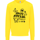 Antisocial Butterfly Kids Sweatshirt Jumper Yellow