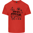 Antisocial Butterfly Kids T-Shirt Childrens Red
