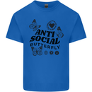 Antisocial Butterfly Kids T-Shirt Childrens Royal Blue