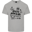 Antisocial Butterfly Kids T-Shirt Childrens Sports Grey