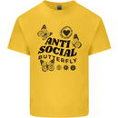 Antisocial Butterfly Kids T-Shirt Childrens Yellow