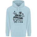Antisocial Butterfly Mens 80% Cotton Hoodie Light Blue