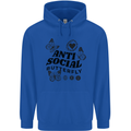 Antisocial Butterfly Mens 80% Cotton Hoodie Royal Blue
