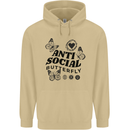 Antisocial Butterfly Mens 80% Cotton Hoodie Sand