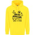 Antisocial Butterfly Mens 80% Cotton Hoodie Yellow
