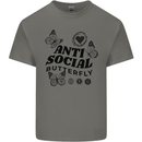 Antisocial Butterfly Mens Cotton T-Shirt Tee Top Charcoal
