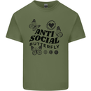 Antisocial Butterfly Mens Cotton T-Shirt Tee Top Military Green