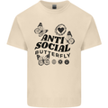 Antisocial Butterfly Mens Cotton T-Shirt Tee Top Natural