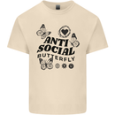 Antisocial Butterfly Mens Cotton T-Shirt Tee Top Natural