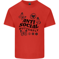 Antisocial Butterfly Mens Cotton T-Shirt Tee Top Red