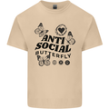 Antisocial Butterfly Mens Cotton T-Shirt Tee Top Sand