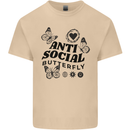 Antisocial Butterfly Mens Cotton T-Shirt Tee Top Sand
