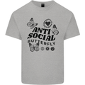 Antisocial Butterfly Mens Cotton T-Shirt Tee Top Sports Grey
