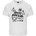 Antisocial Butterfly Mens Cotton T-Shirt Tee Top White