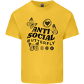 Antisocial Butterfly Mens Cotton T-Shirt Tee Top Yellow
