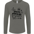 Antisocial Butterfly Mens Long Sleeve T-Shirt Charcoal