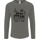 Antisocial Butterfly Mens Long Sleeve T-Shirt Charcoal