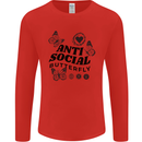 Antisocial Butterfly Mens Long Sleeve T-Shirt Red
