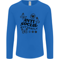 Antisocial Butterfly Mens Long Sleeve T-Shirt Royal Blue