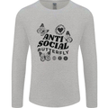 Antisocial Butterfly Mens Long Sleeve T-Shirt Sports Grey