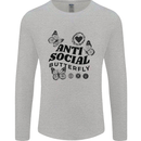 Antisocial Butterfly Mens Long Sleeve T-Shirt Sports Grey