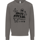 Antisocial Butterfly Mens Sweatshirt Jumper Charcoal