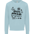Antisocial Butterfly Mens Sweatshirt Jumper Light Blue
