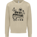 Antisocial Butterfly Mens Sweatshirt Jumper Sand