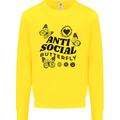 Antisocial Butterfly Mens Sweatshirt Jumper Yellow