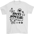 Antisocial Butterfly Mens T-Shirt 100% Cotton White