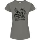 Antisocial Butterfly Womens Petite Cut T-Shirt Charcoal