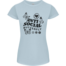Antisocial Butterfly Womens Petite Cut T-Shirt Light Blue