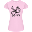 Antisocial Butterfly Womens Petite Cut T-Shirt Light Pink