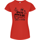 Antisocial Butterfly Womens Petite Cut T-Shirt Red