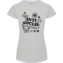Antisocial Butterfly Womens Petite Cut T-Shirt Sports Grey