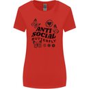 Antisocial Butterfly Womens Wider Cut T-Shirt Red