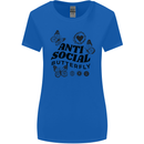 Antisocial Butterfly Womens Wider Cut T-Shirt Royal Blue