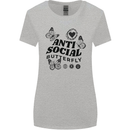 Antisocial Butterfly Womens Wider Cut T-Shirt Sports Grey