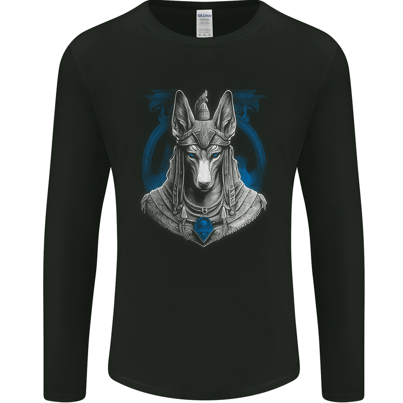 Anubis God of the Dead Ancient Egypt Myth Mens Long Sleeve T-Shirt Black